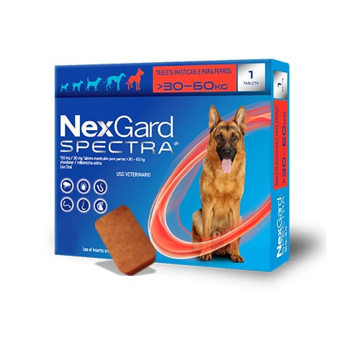 Nexgard Spectra Antipulgas y Garrapatas para Perro - 1 Tableta 30 50 kg